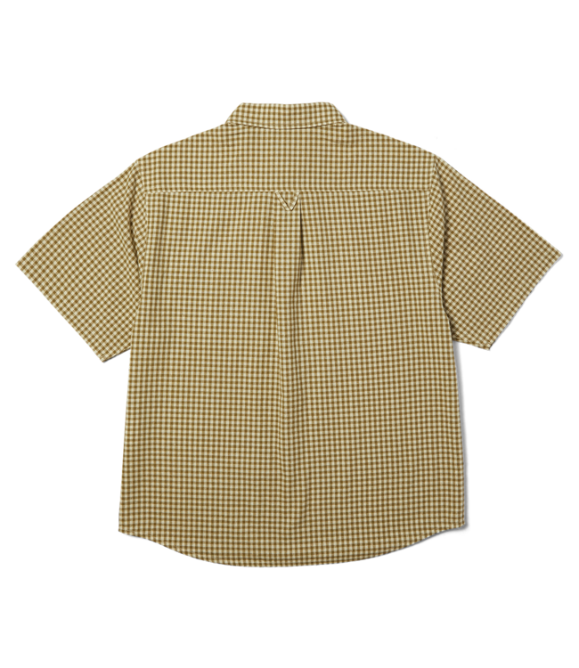 HUF 89 Micro Gingham Ss Oxford Shirt - Natural