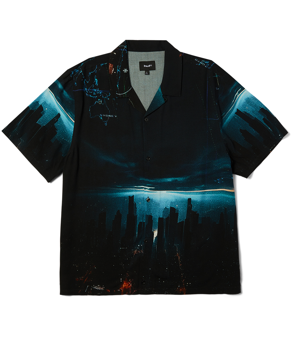 HUF Ground Control Ss Resort Shirt - Black