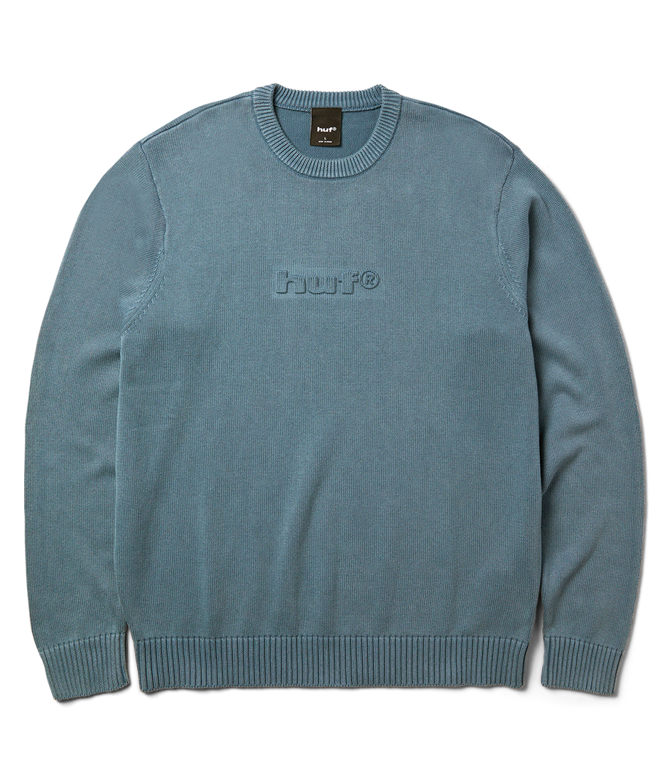 HUF Pacific Wash Embossed Crewneck - Blue