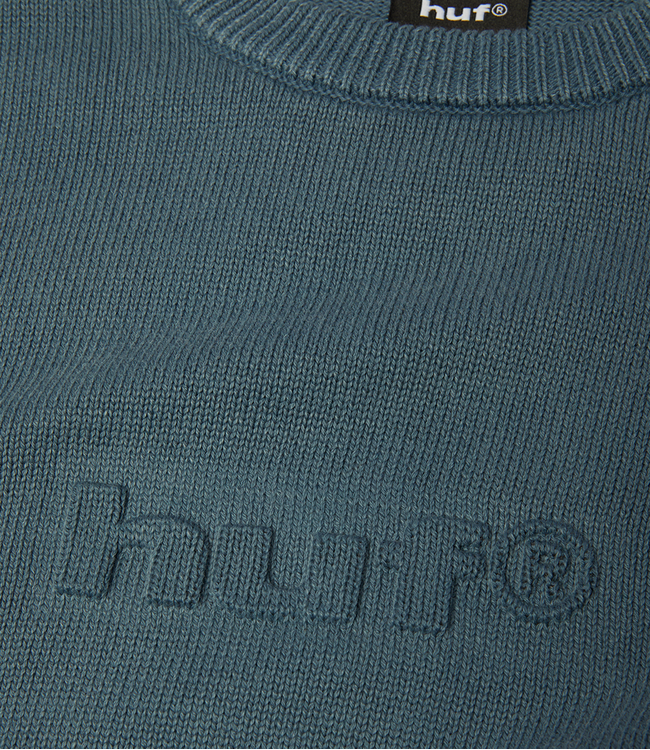 HUF Pacific Wash Embossed Crewneck - Blue