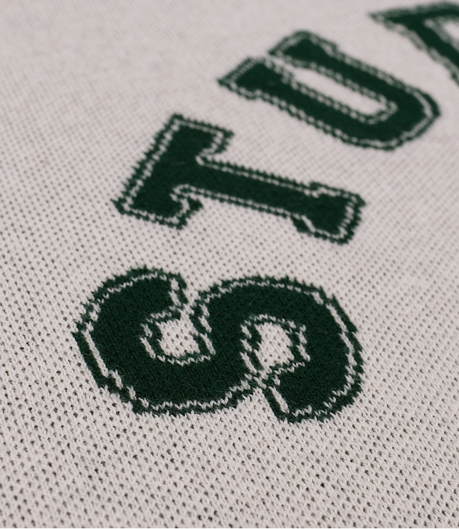 STUDENTS GOLF Chip Knit Crew Sweater - Cream