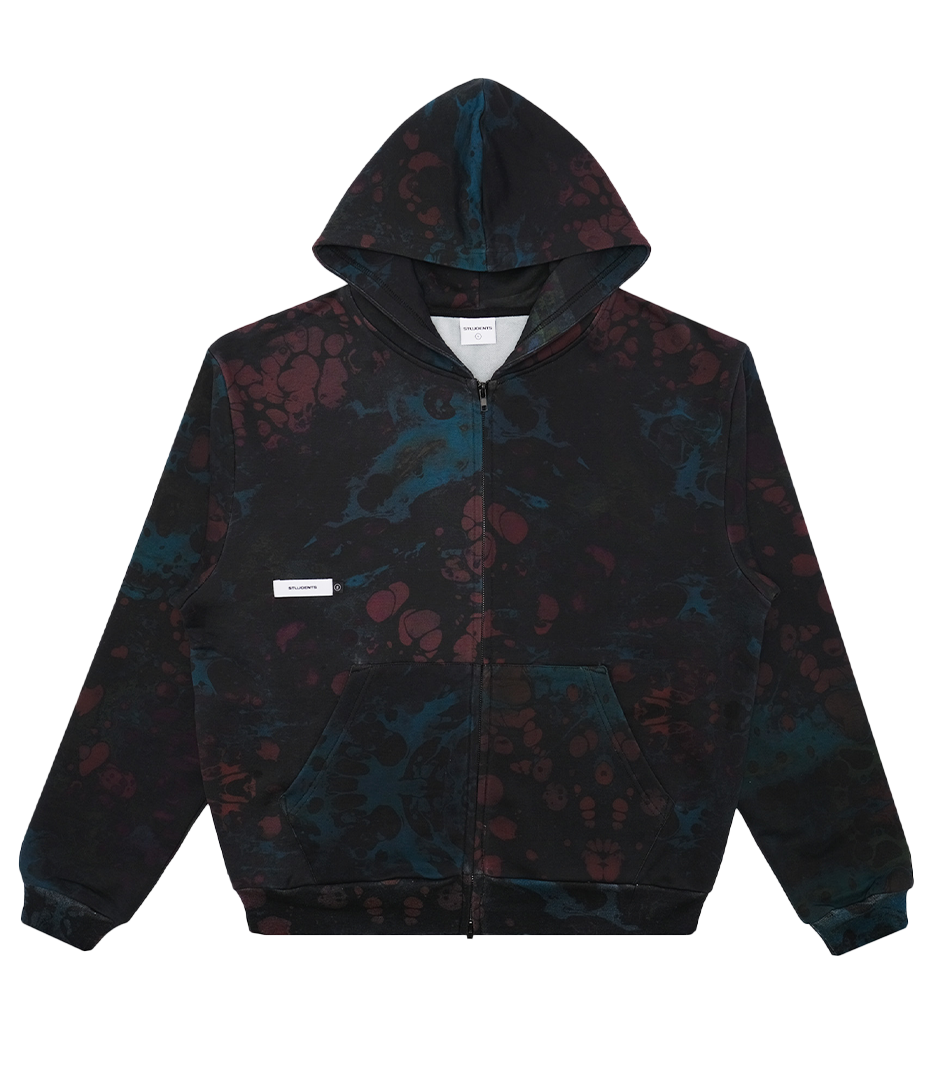 STUDENTS GOLF Arnault Fleece Zip Hoodie - Black