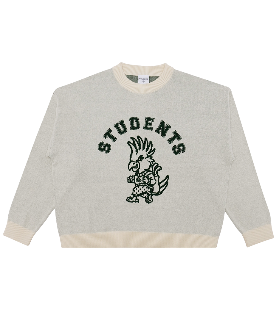 STUDENTS GOLF Chip Knit Crew Sweater - Cream