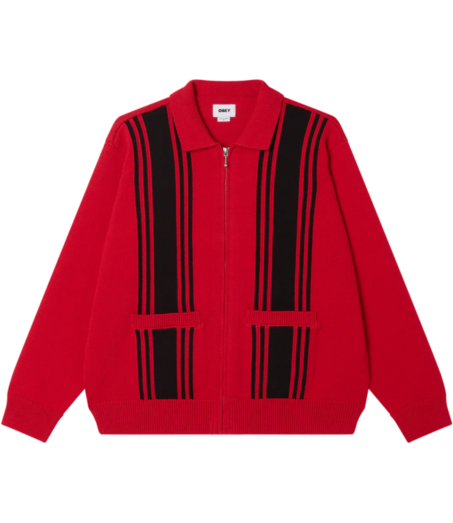OBEY Obey Matt Zip Up Sweater - Red Multi