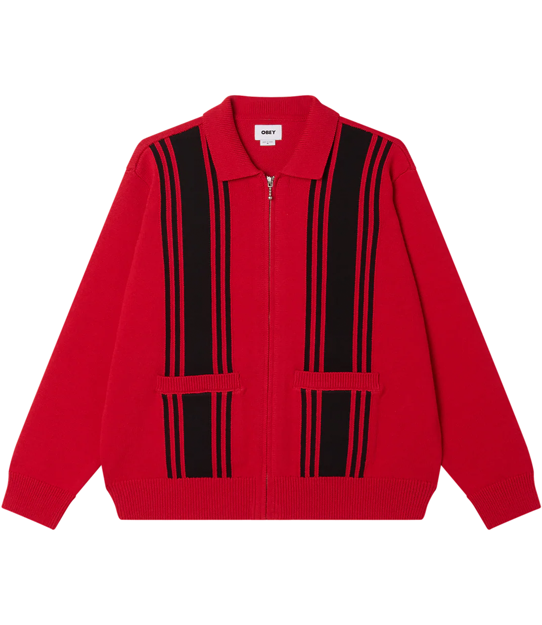 OBEY Obey Matt Zip Up Sweater - Red Multi
