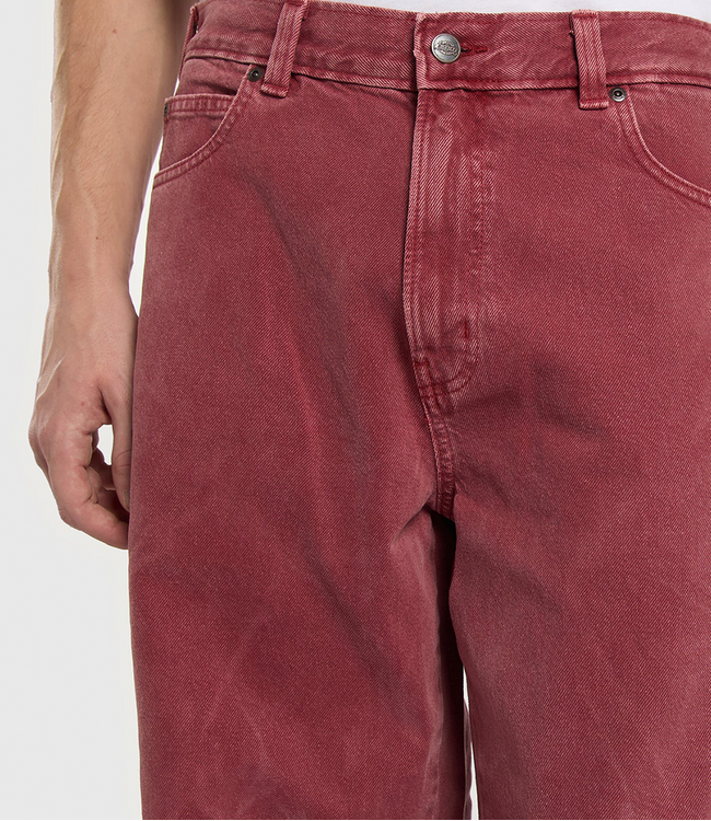 DICKIES 958 Baggy Straight Work Jeans - Garnet