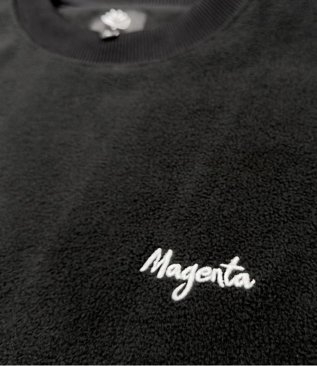 MAGENTA Script Fleece Crewneck - Black