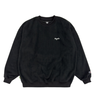 MAGENTA Script Fleece Crewneck - Black