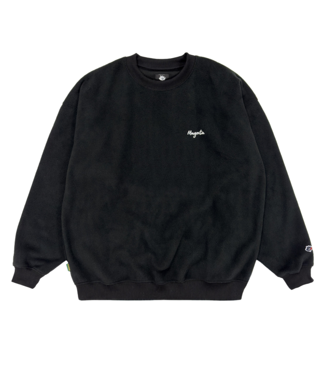 MAGENTA Script Fleece Crewneck - Black
