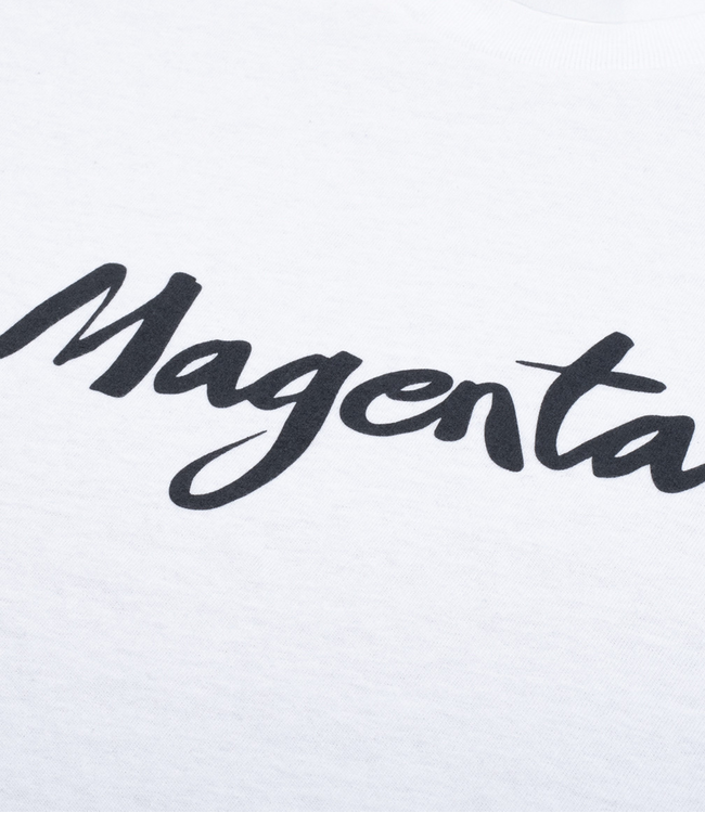 MAGENTA Script Tee - White