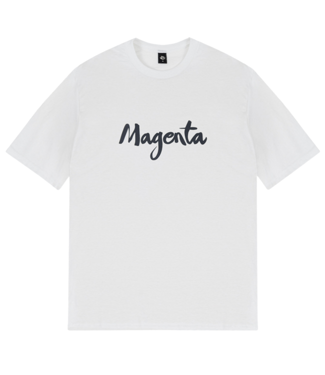 MAGENTA Script Tee - White