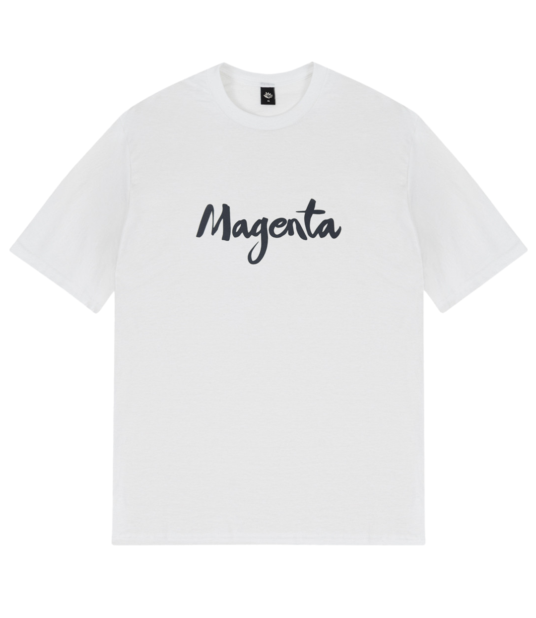 MAGENTA Script Tee - White