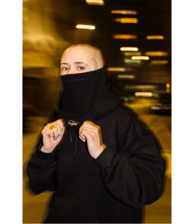 MAGENTA Convertible Fleece Beanie - Black