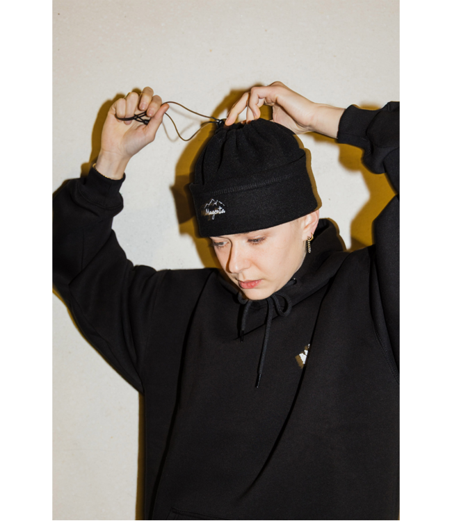 MAGENTA Convertible Fleece Beanie - Black