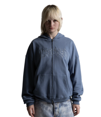 WASTED PARIS Blast Reversible Zip Hoodie - Stone Blue/ Black