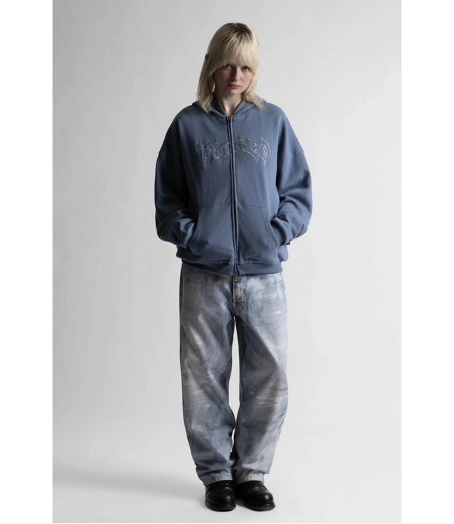 WASTED PARIS Blast Reversible Zip Hoodie - Stone Blue/ Black