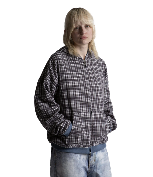 WASTED PARIS Blast Reversible Zip Hoodie - Stone Blue/ Black