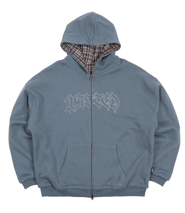 WASTED PARIS Blast Reversible Zip Hoodie - Stone Blue/ Black