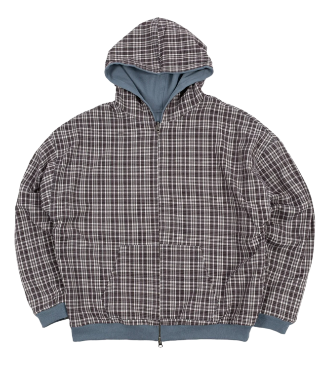 WASTED PARIS Blast Reversible Zip Hoodie - Stone Blue/ Black