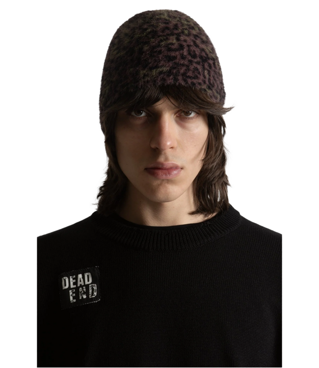 WASTED PARIS Cheetah Brow Beanie - Fudge Burgundy Camo