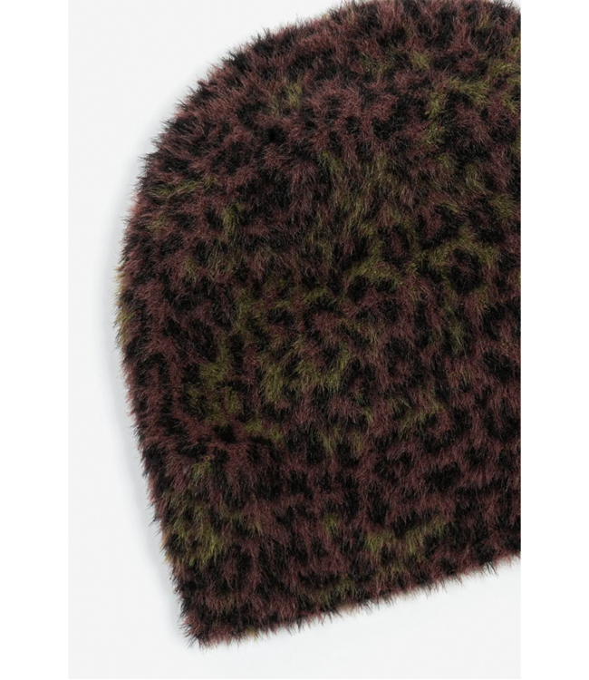 WASTED PARIS Cheetah Brow Beanie - Fudge Burgundy Camo