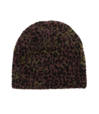 WASTED PARIS Cheetah Brow Beanie - Fudge Burgundy Camo