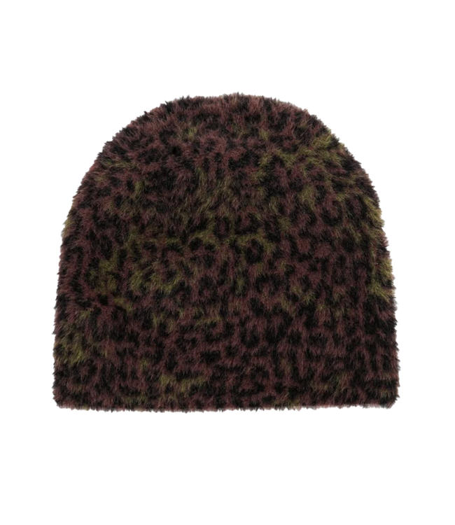 WASTED PARIS Cheetah Brow Beanie - Fudge Burgundy Camo