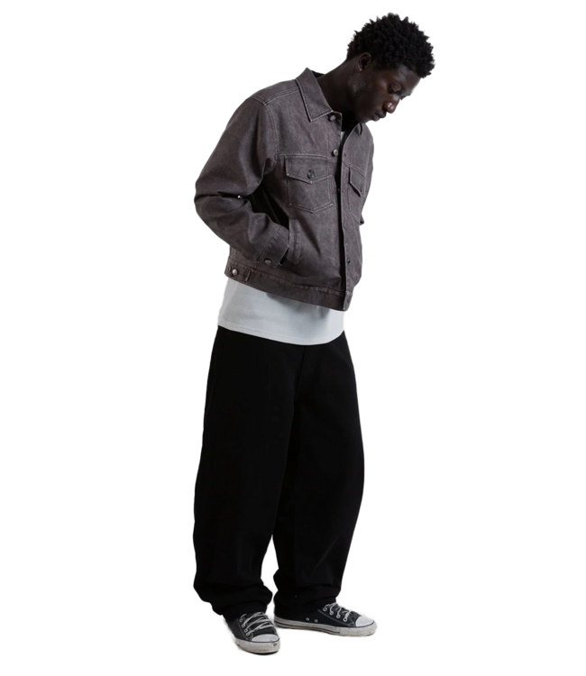 WASTED PARIS Nifty Trucker Jacket - Faded Fudge Burgundy