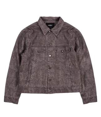 WASTED PARIS Nifty Trucker Jacket - Faded Fudge Burgundy