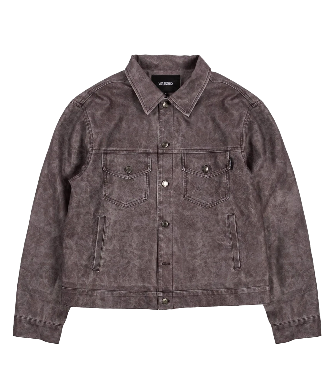 WASTED PARIS Nifty Trucker Jacket - Faded Fudge Burgundy
