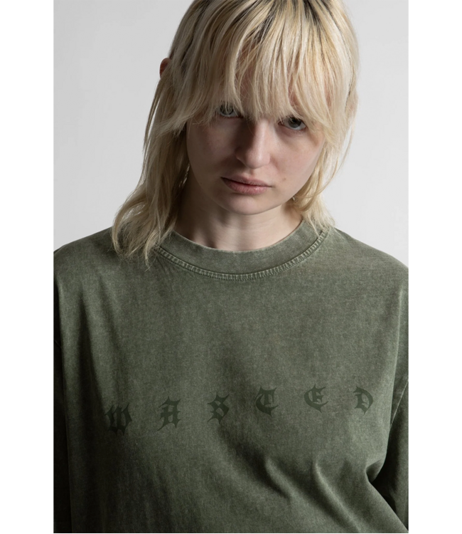 WASTED PARIS Splinter Faded T-Shirt - Faded Olive Khaki