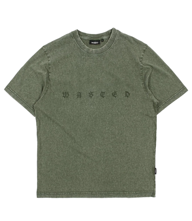 WASTED PARIS Splinter Faded T-Shirt - Faded Olive Khaki