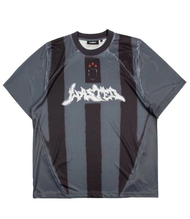 WASTED PARIS Spray Football Jersey - Black/Stone Grey