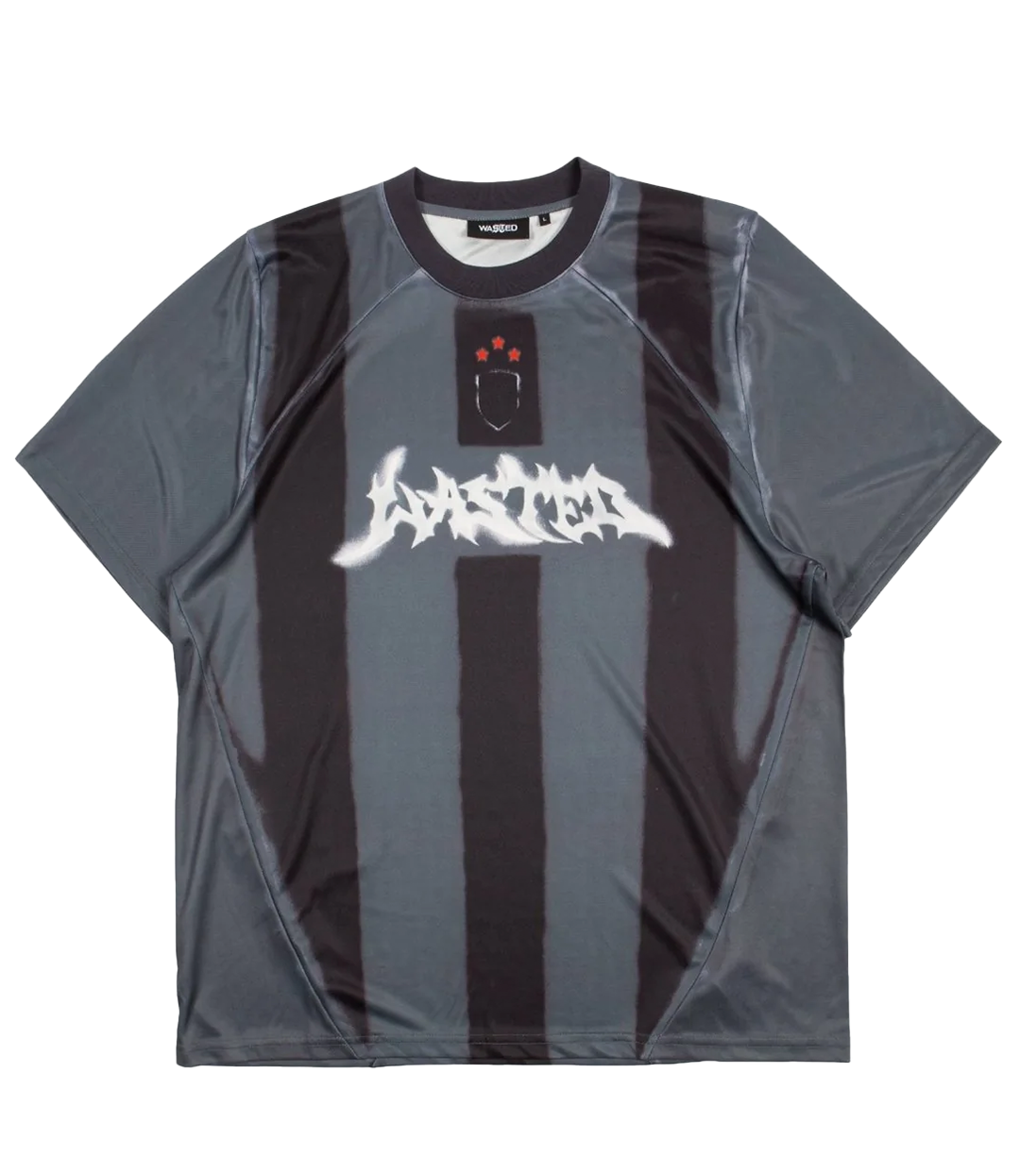 WASTED PARIS Spray Football Jersey - Black/Stone Grey