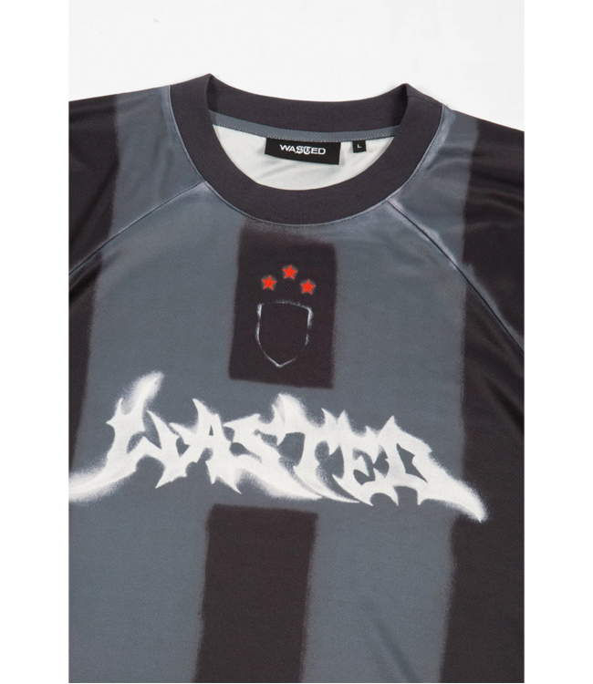 WASTED PARIS Spray Football Jersey - Black/Stone Grey