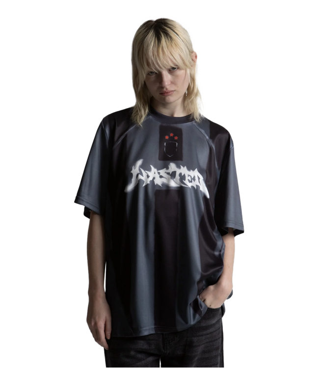 WASTED PARIS Spray Football Jersey - Black/Stone Grey