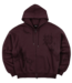 WASTED PARIS Stronghold Boxy Zip Hoodie - Fudge Burgundy