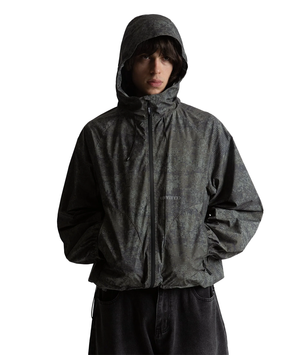 WASTED PARIS Swarm Windbreaker - Olive Khaki Camo
