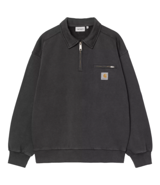 CARHARTT WIP Half Zip Detroit Sweat - Black/Stone Washed