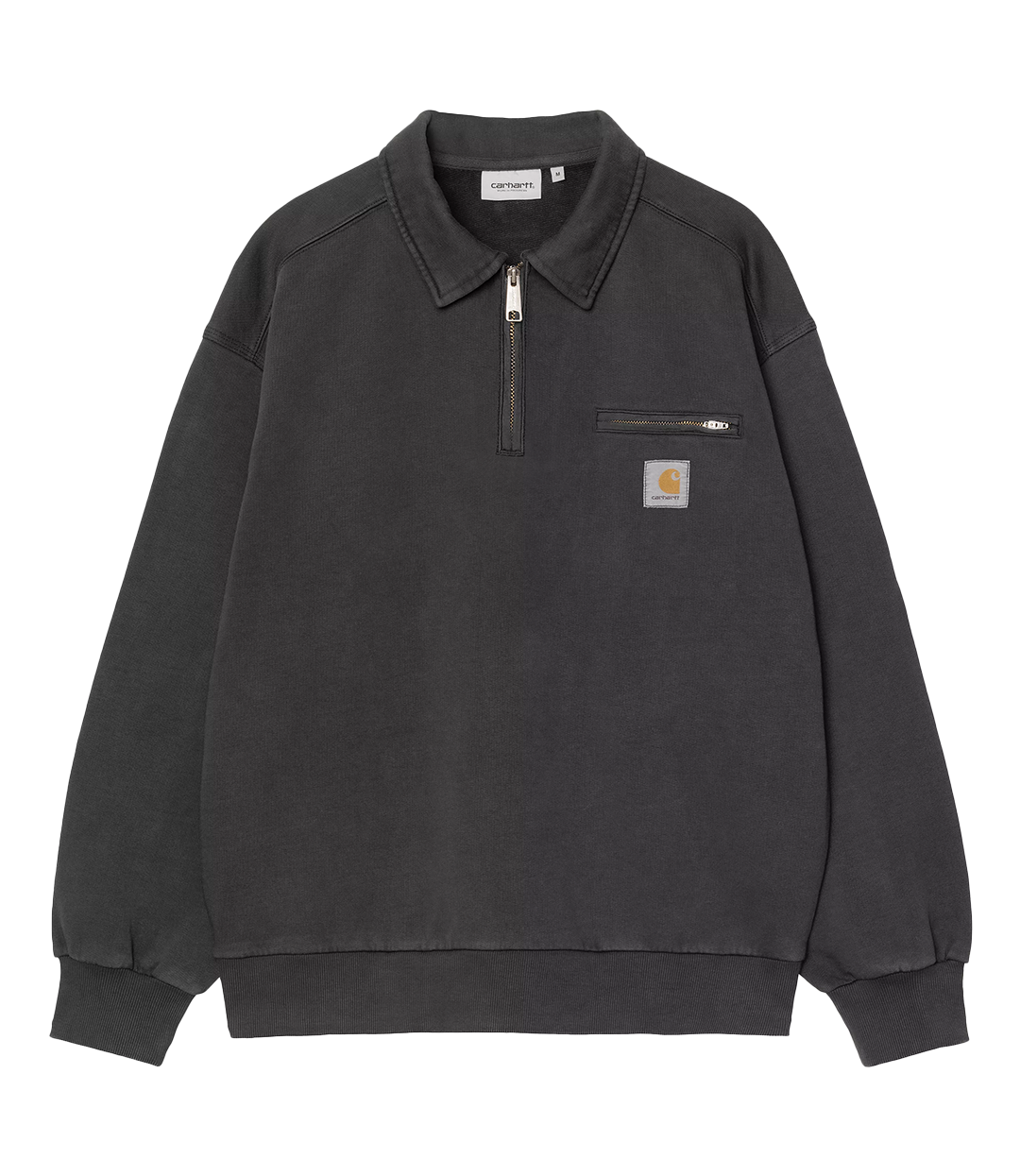 CARHARTT WIP Half Zip Detroit Sweat - Black/Stone Washed