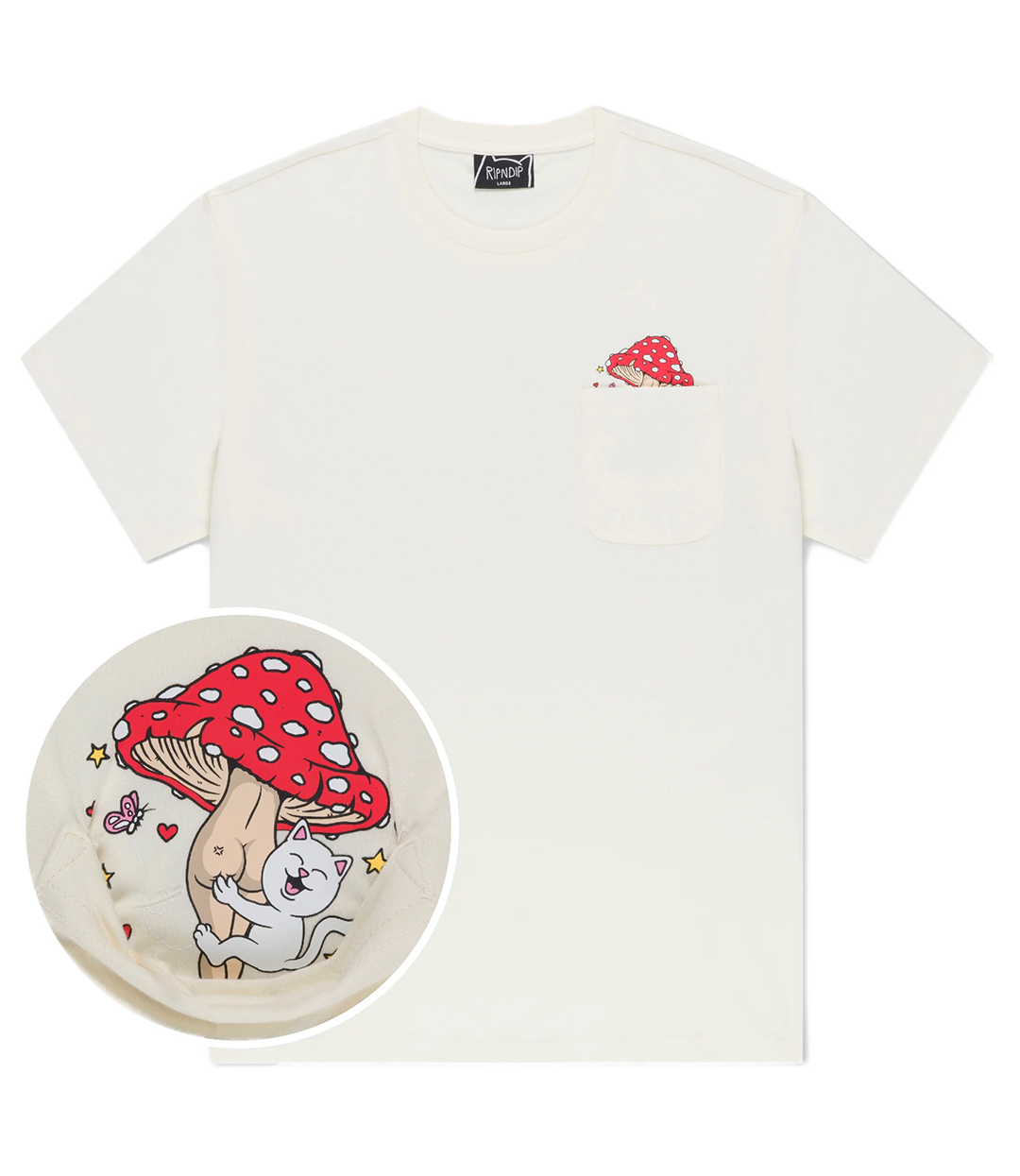 RIPNDIP Funny Gungus Pocket Tee - Bone