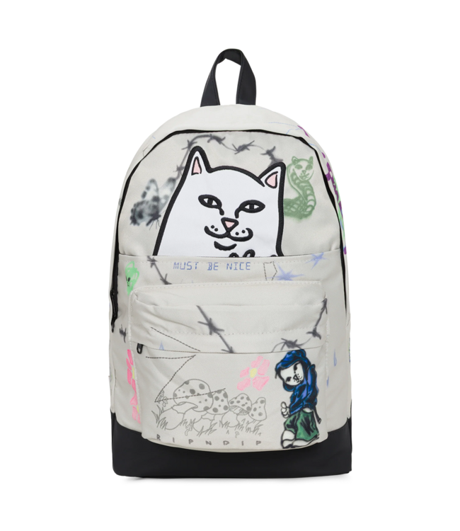 RIPNDIP Goosebumps Velcro Backpack - Bone