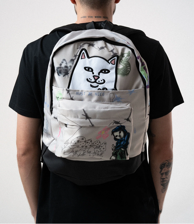 RIPNDIP Goosebumps Velcro Backpack - Bone