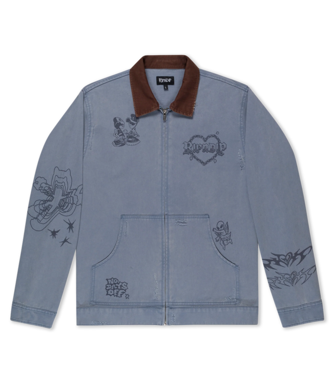 RIPNDIP Westside Zip Up Work Jacket - Slate