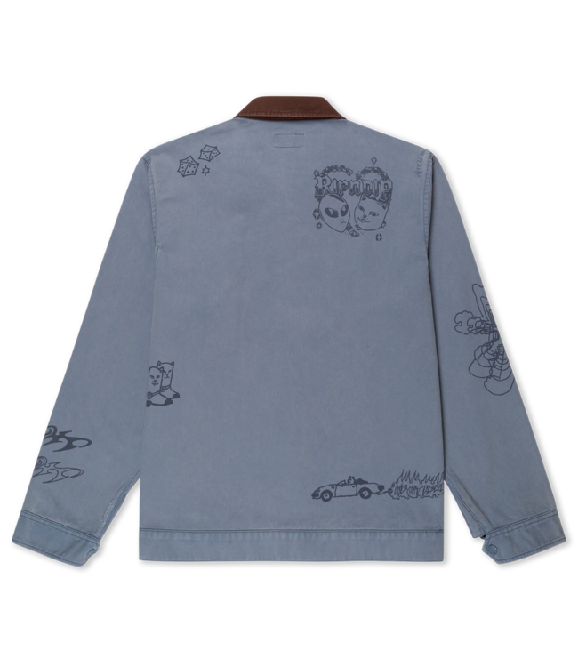 RIPNDIP Westside Zip Up Work Jacket - Slate