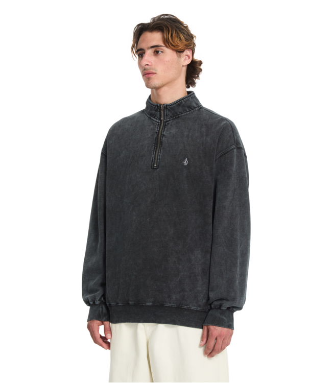 VOLCOM Single Stone Quarter Zip - Light Acid Black