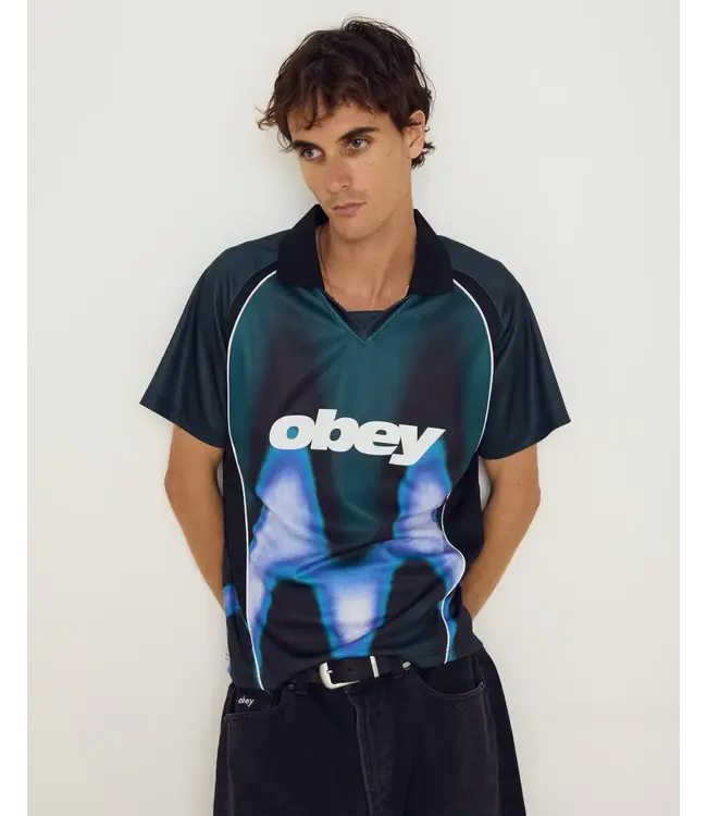 OBEY Obey Blurred Soccer Jersey - Dark Teal Multi