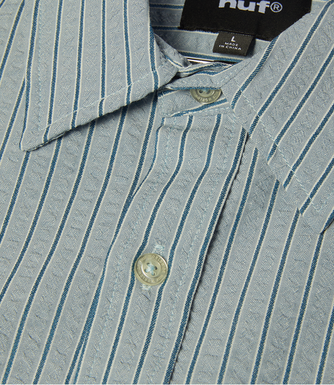 HUF Big Block Striped Ss Shirt - Light Blue