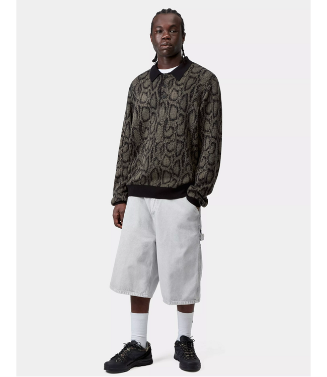 CARHARTT WIP L/S Snake Polo - Snake Camo Jacquard/Leaf