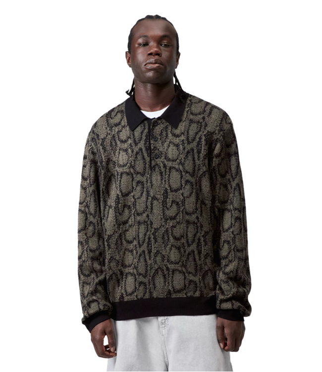 CARHARTT WIP L/S Snake Polo - Snake Camo Jacquard/Leaf